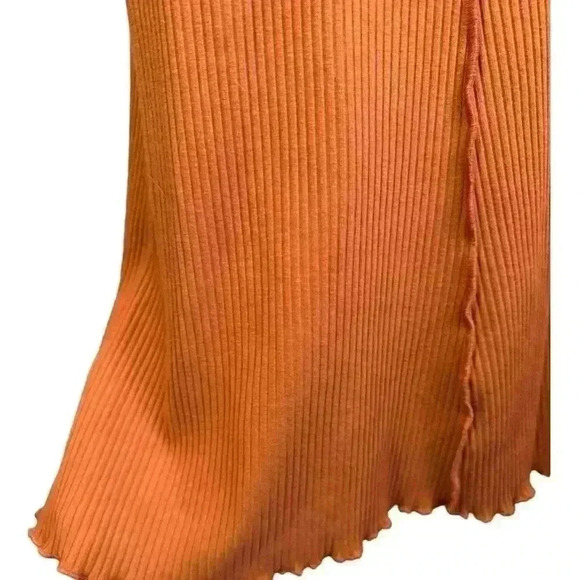 CULTURE CODE ribbed knit mock neck bodycon orange midi dress women's small - Picture 7 of 12
